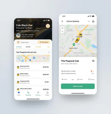 Cab booking mobile application UI