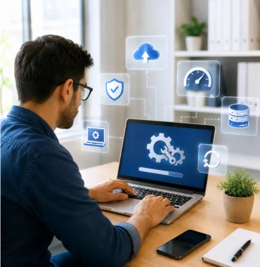 Website maintenance services company managing security updates performance optimization and server monitoring